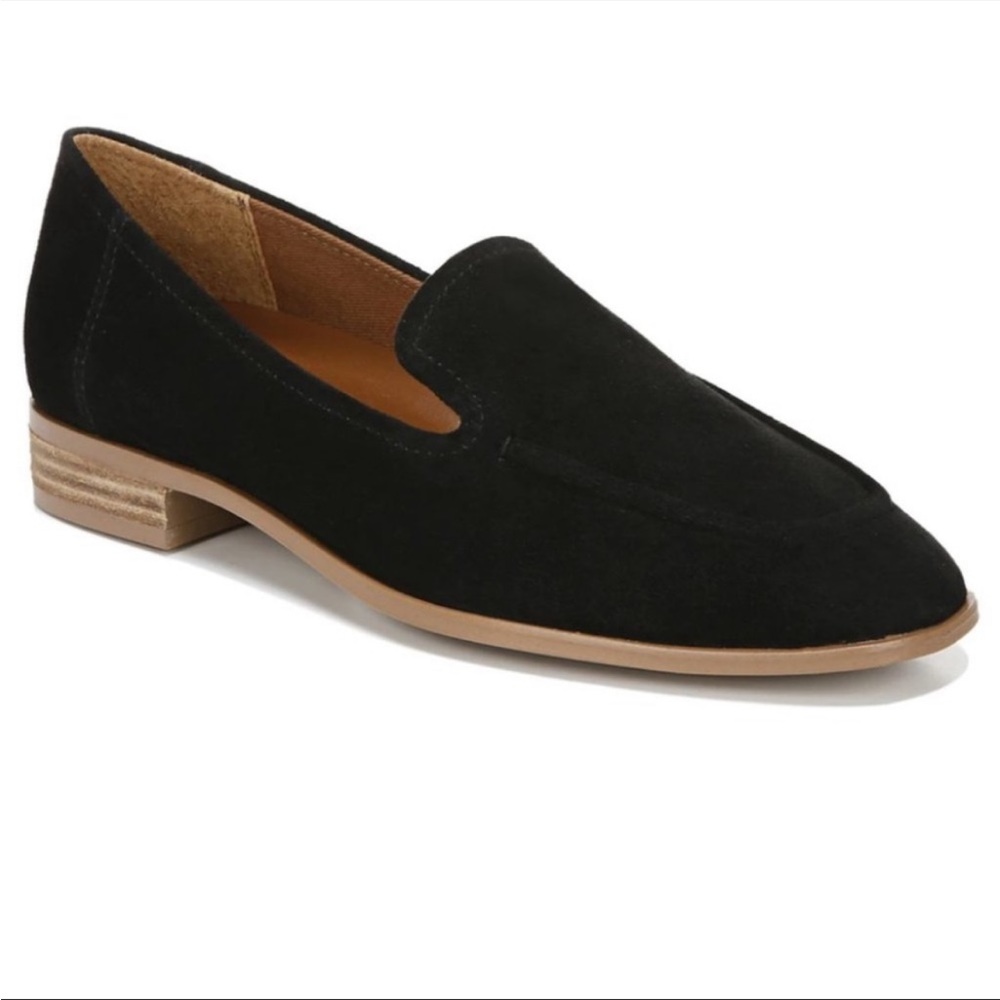 Franco Sarto Black Suede Loafers